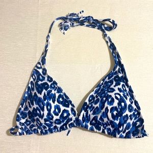 CALME by Johnny Was Blue Tiger String Bikini Top w Tassels Women's Size S